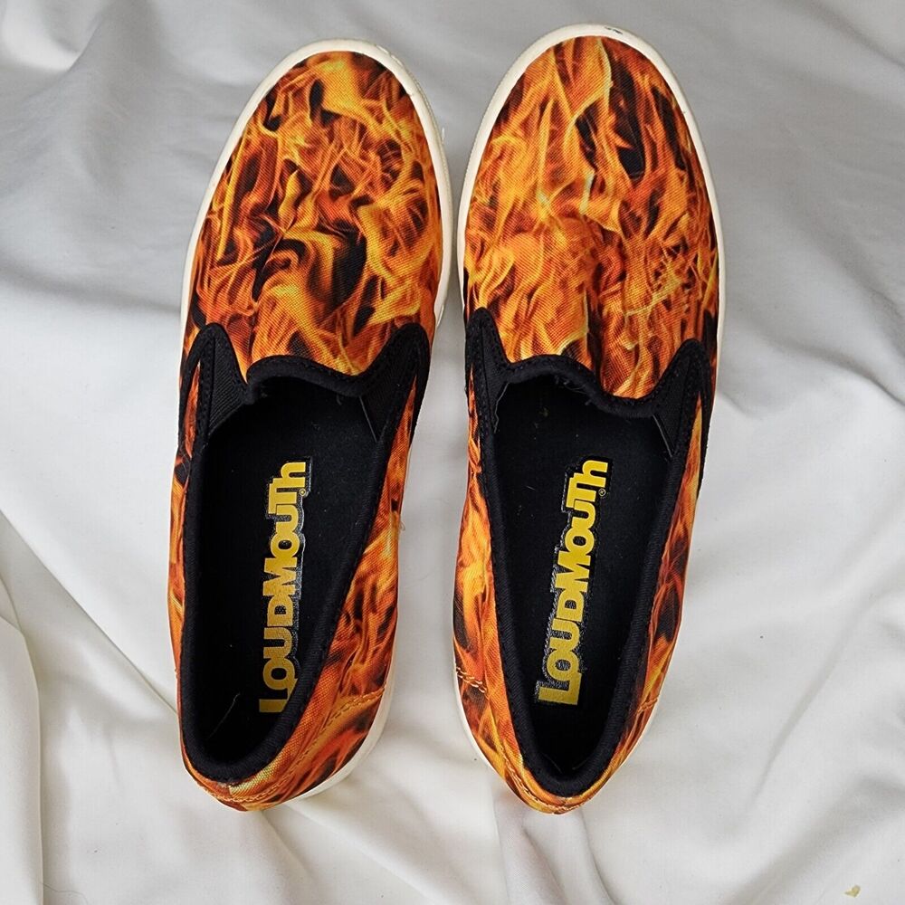 Loudmouth Flame Slip On Flame Sneakers Youth Size 4
